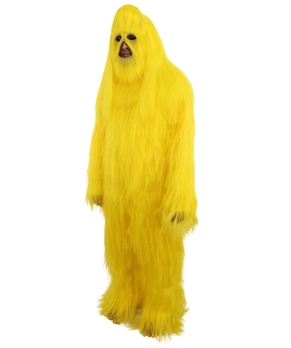 HPO Unisex Extreme Hairy Person Costume, Mask and Bundle - Full-Body Hair Suit Extra-Long Ash Brown Costume Wig for Halloween, Cosplay & Parties