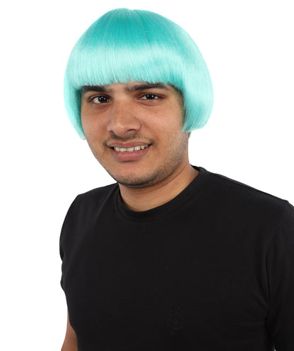 Adult Men’s Earfquake-Inspired Retro Blue Suit Costume & Multiple Bob Wig Bundle | Included sunglass | Bold Retro Look for Cosplay & Costume Events