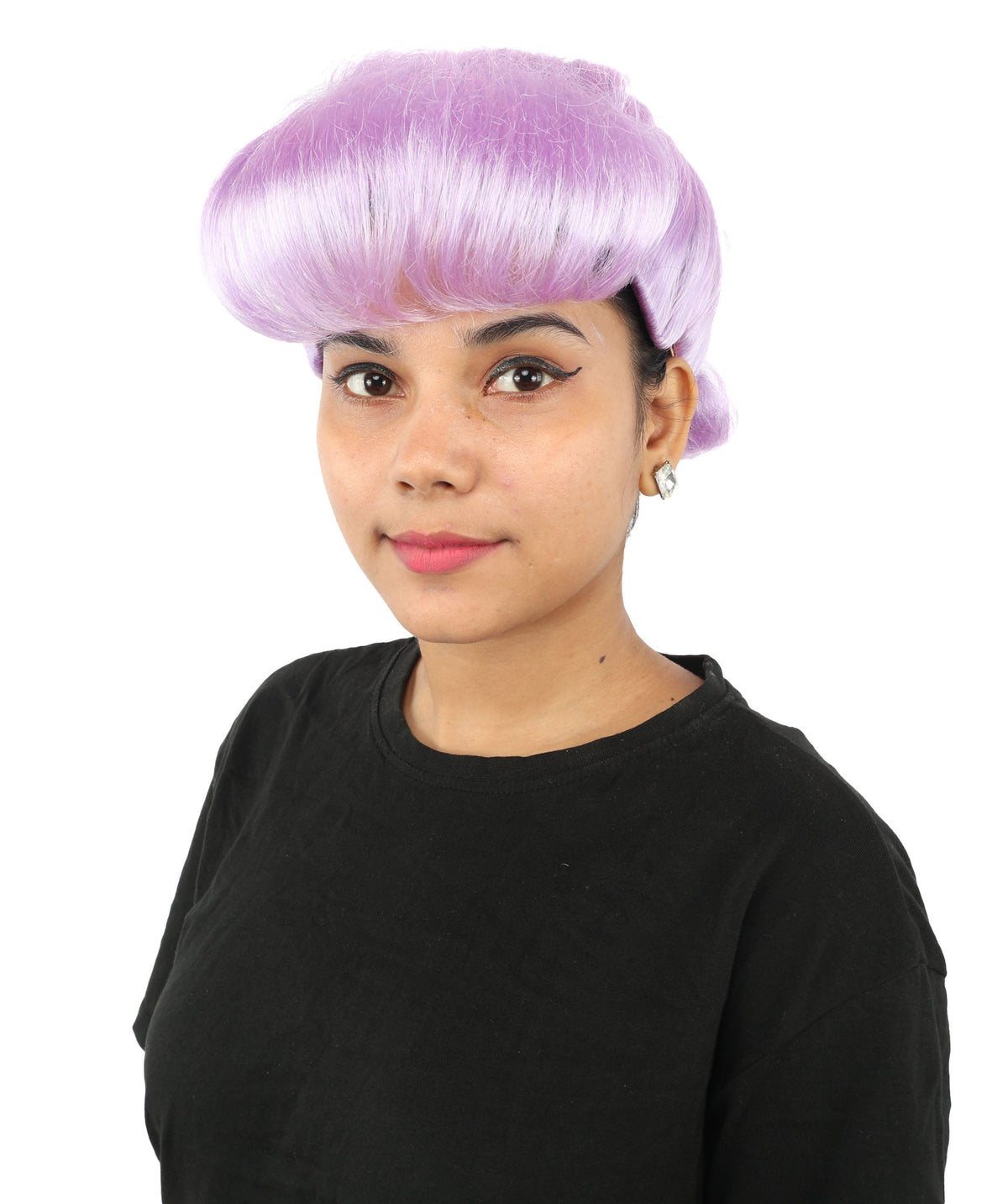 HPO Adult Women's Retro Pin-Up Wig | Multicolor Options, create of synthetic fiber, vintage curled bumper bangs with rolled back, breathable base | Party, Halloween, theater, drag, performance, costume events