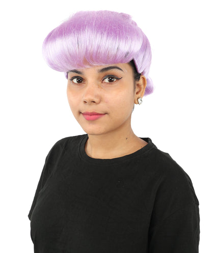 HPO Adult Women's Retro Pin-Up Wig | Multicolor Options, create of synthetic fiber, vintage curled bumper bangs with rolled back, breathable base | Party, Halloween, theater, drag, performance, costume events