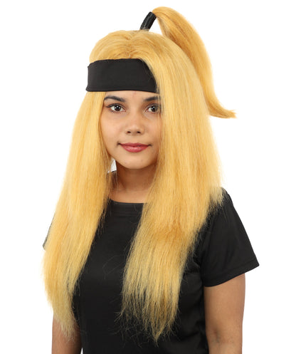 Women's High Ponytail Ninja Wig | Multiple Color Options | Create of synthetic fiber, long straight texture with top-tied fountain, breathable base | Cosplay, Halloween, theater, party, performance, costume events