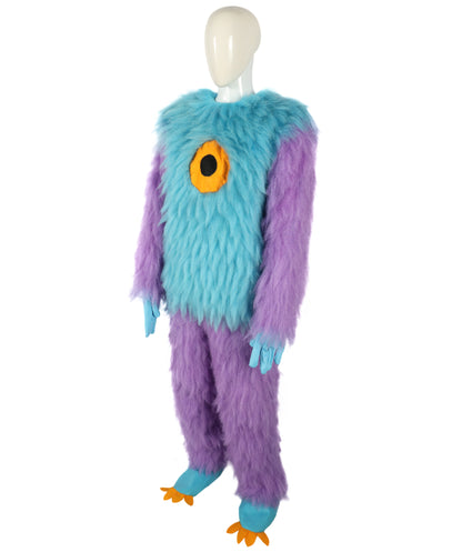 HPO Adult Unisex Furry Rainbow Monster Costume & Bundel Set with Mask | Perfect for Halloween| Flame-retardant Synthetic Fabric
