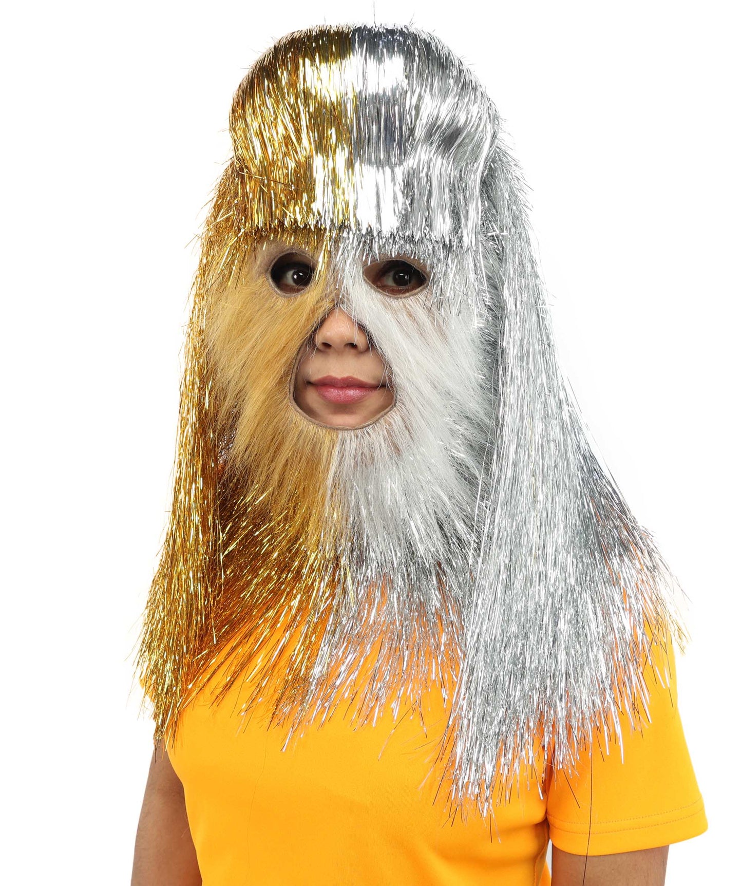 HPO Teen Extreme Hairy Two Part Costume Bundle & Mask Set - Full-Body Hair Suit Extra-Long Costume Wig for Halloween, Cosplay & Parties - Multiple Color Options