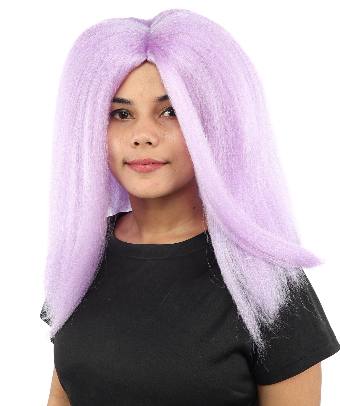 HPO Adult Women's Long Rounded Cartoon Hair Wig | Multiple Color Options | Bubble Bob, Deep Side Part, Heat Friendly Synthetic Strands & Breathable Net | Fancy Dress, Stage Show, Animated Character Events, Halloween & Festival