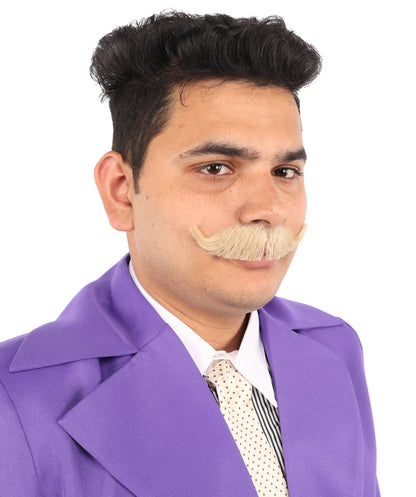 HPO Men's Realistic Fake Imperial Human Hair Mustache | Multiple Color Options
