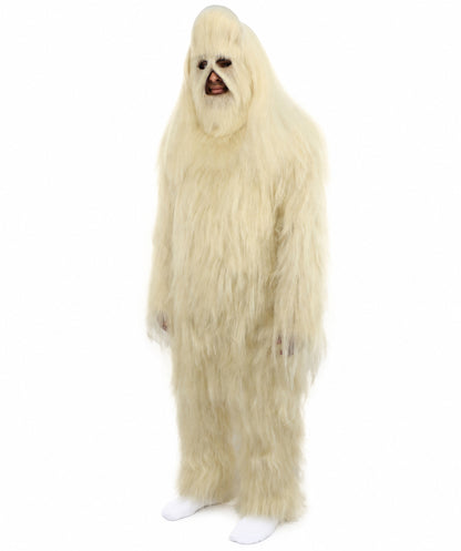 HPO Unisex Extreme Hairy Person Costume, Mask and Bundle - Full-Body Hair Suit Extra-Long Ash Brown Costume Wig for Halloween, Cosplay & Parties