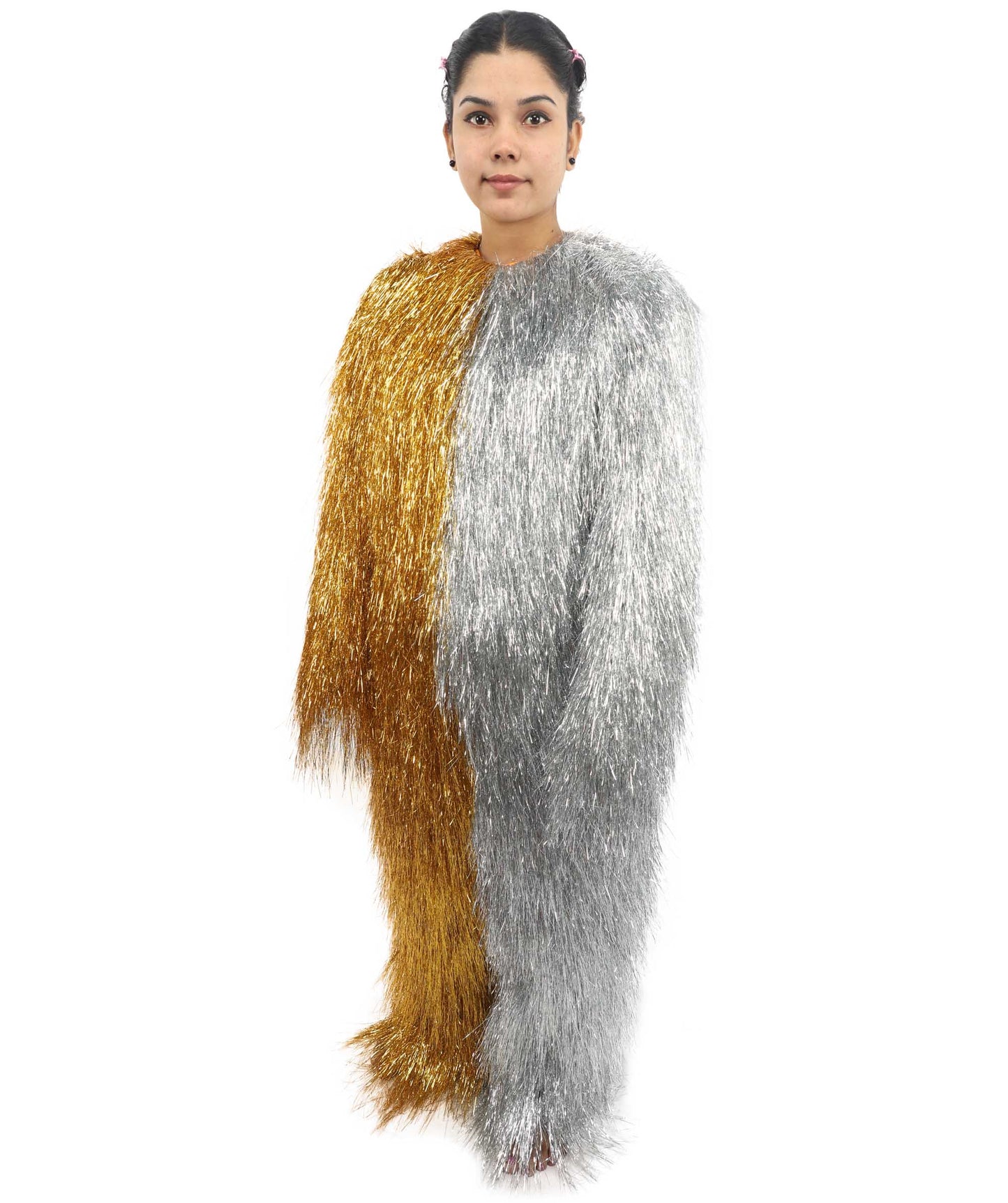 HPO Teen Extreme Hairy Two Part Costume Bundle & Mask Set - Full-Body Hair Suit Extra-Long Costume Wig for Halloween, Cosplay & Parties - Multiple Color Options