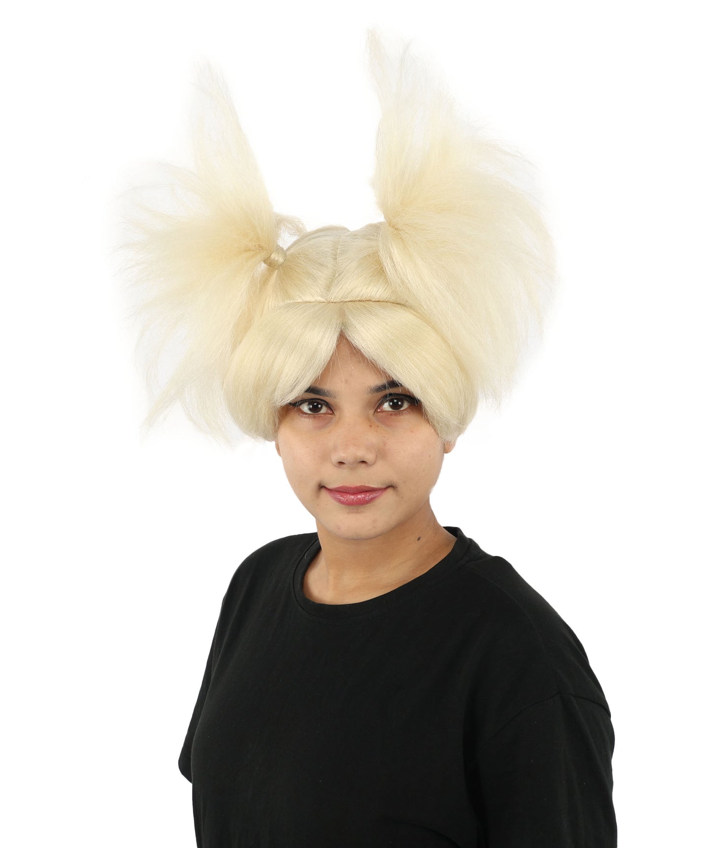 HPO Women’s 15-Inch Orange Spiky Troll Wig | Fun Animated Character | Bright and Bold Look for Halloween, Cosplay, and Themed Party