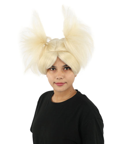 HPO Women’s 15-Inch Orange Spiky Troll Wig | Fun Animated Character | Bright and Bold Look for Halloween, Cosplay, and Themed Party