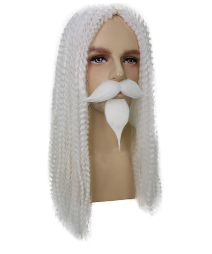 HPO Men's Curly Musketeer Wig Beard & Mustache Set | Multicolor Options | Halloween and Cosplay Wig | Flame-retardant Synthetic Fiber