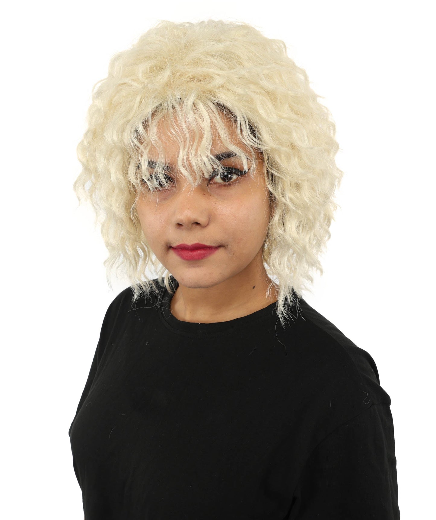 HPO Adult Women's Messy Teased Spiky Multicolor Wig | Curly Two-tone vibrant hue, create of synthetic fiber, extreme textured volume, breathable capless base | Party, Halloween, theater, drag, performance, costume events