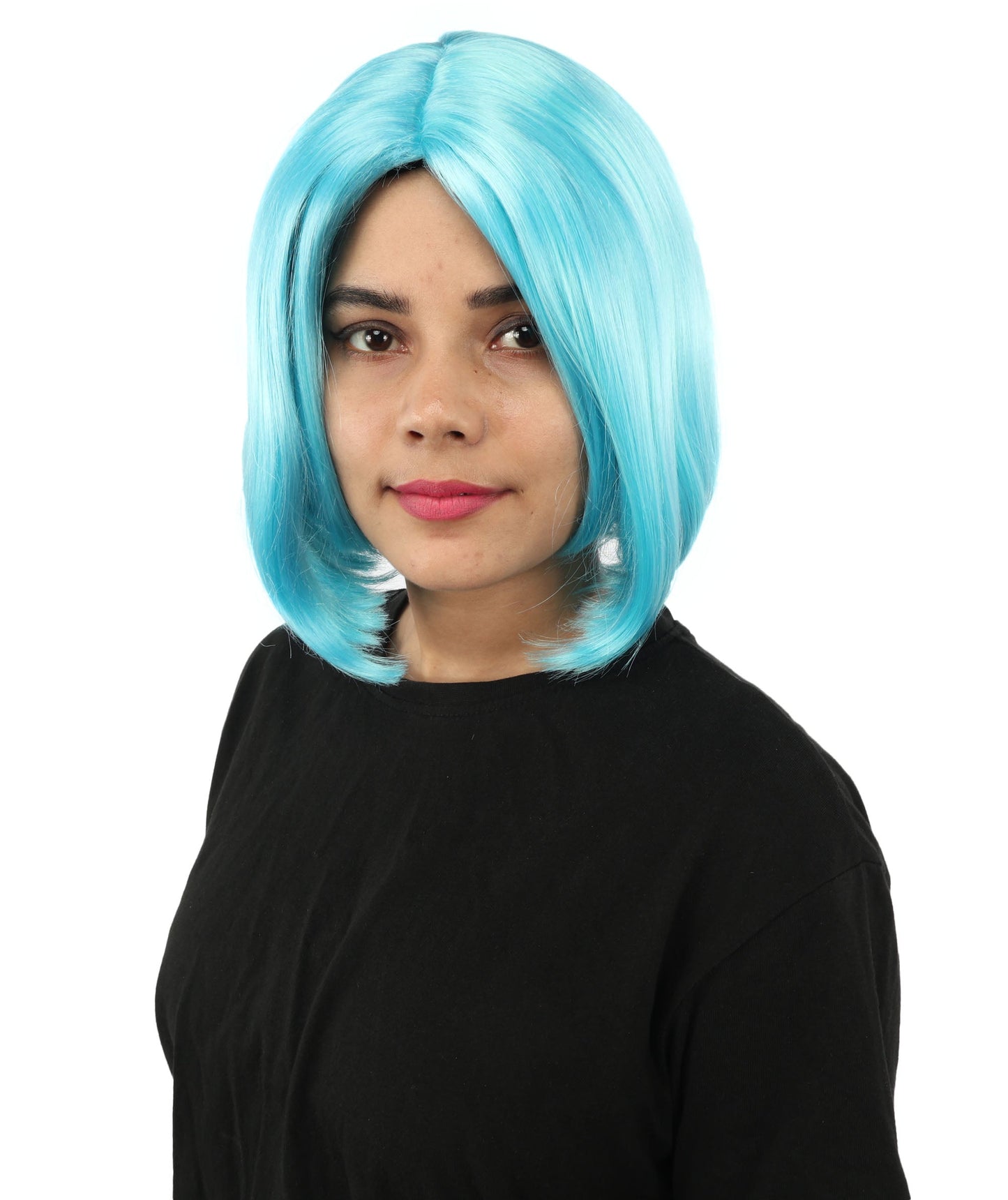Adult Women's Two-Tone Bob Wig | Multiple Color Options | Short Straight Blunt Cut Inspired by American Pop Artist Look | Natural Hairline for Halloween and Cosplay