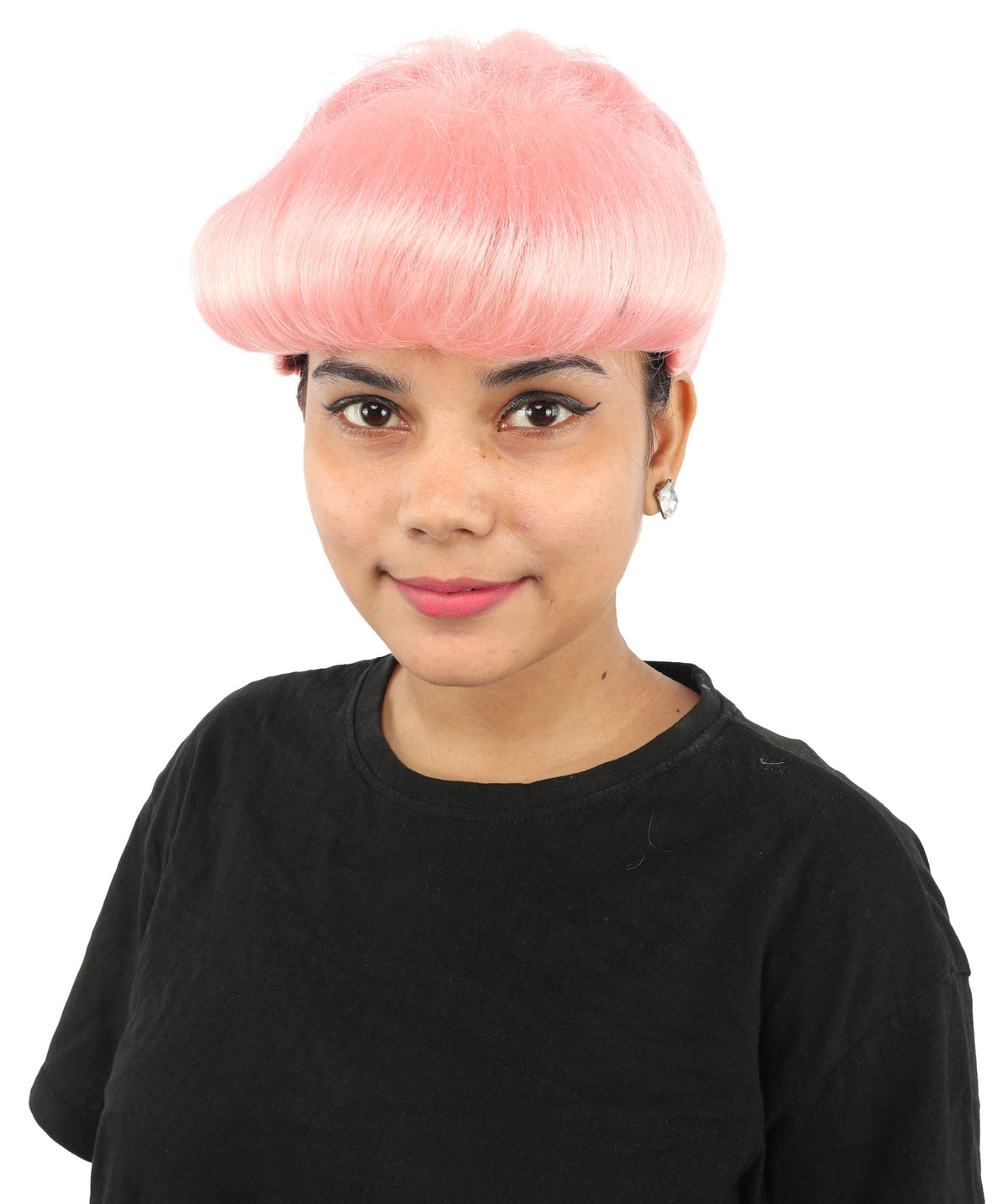 HPO Adult Women's Retro Pin-Up Wig | Multicolor Options, create of synthetic fiber, vintage curled bumper bangs with rolled back, breathable base | Party, Halloween, theater, drag, performance, costume events