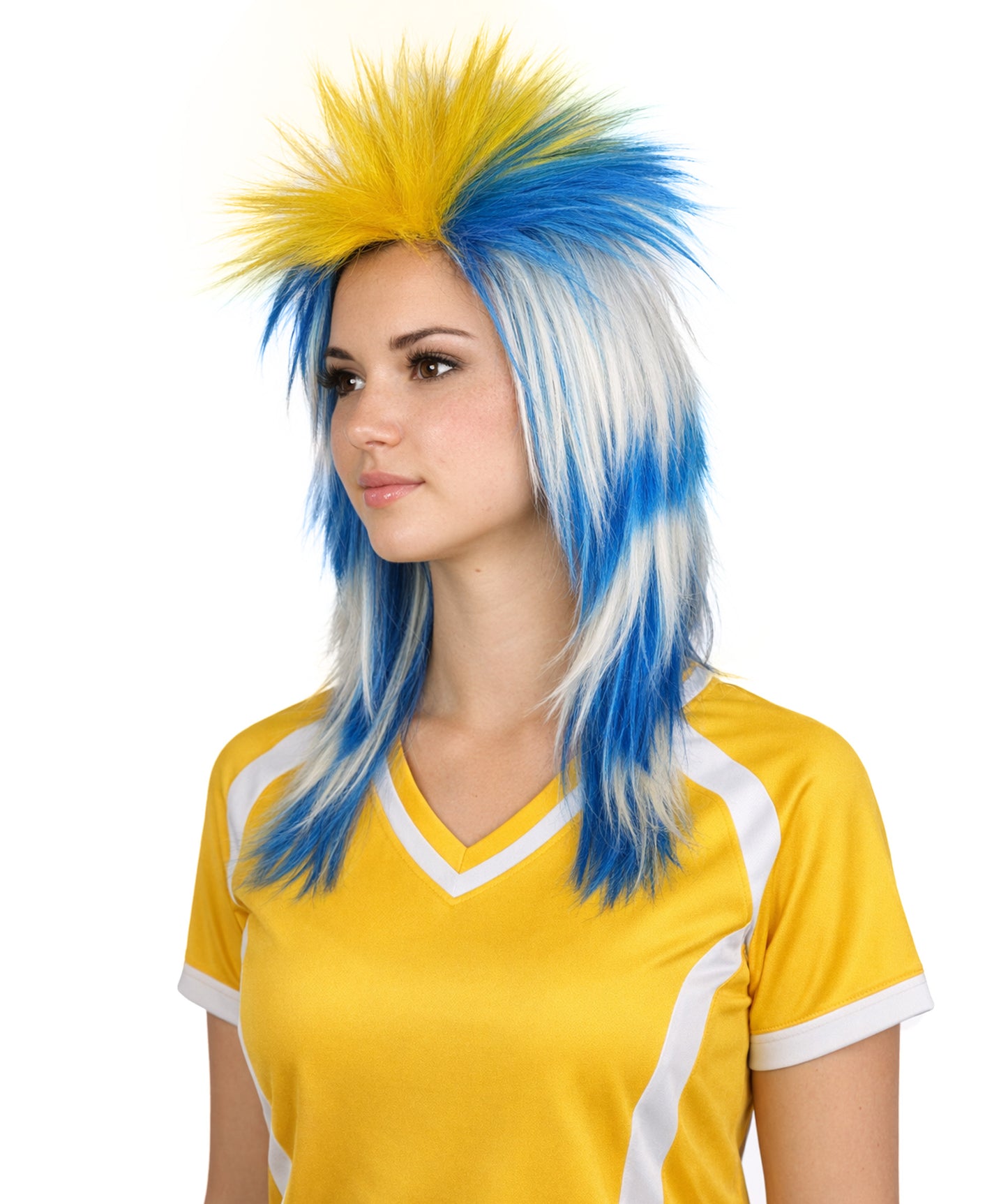 Uruguay Flag Sports,80's Mullet Wig | Premium Breathable Capless Cap