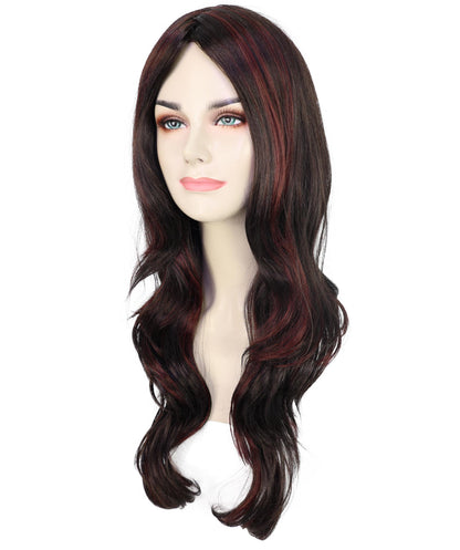 HPO Adult Female WIG Hot Honey Ebony – Wavy Medium Brown Ebony Wigs for Retro Costumes & Events, Perfect for 70s Disco, Retro Costumes, Halloween and Cosplay, Themed Events