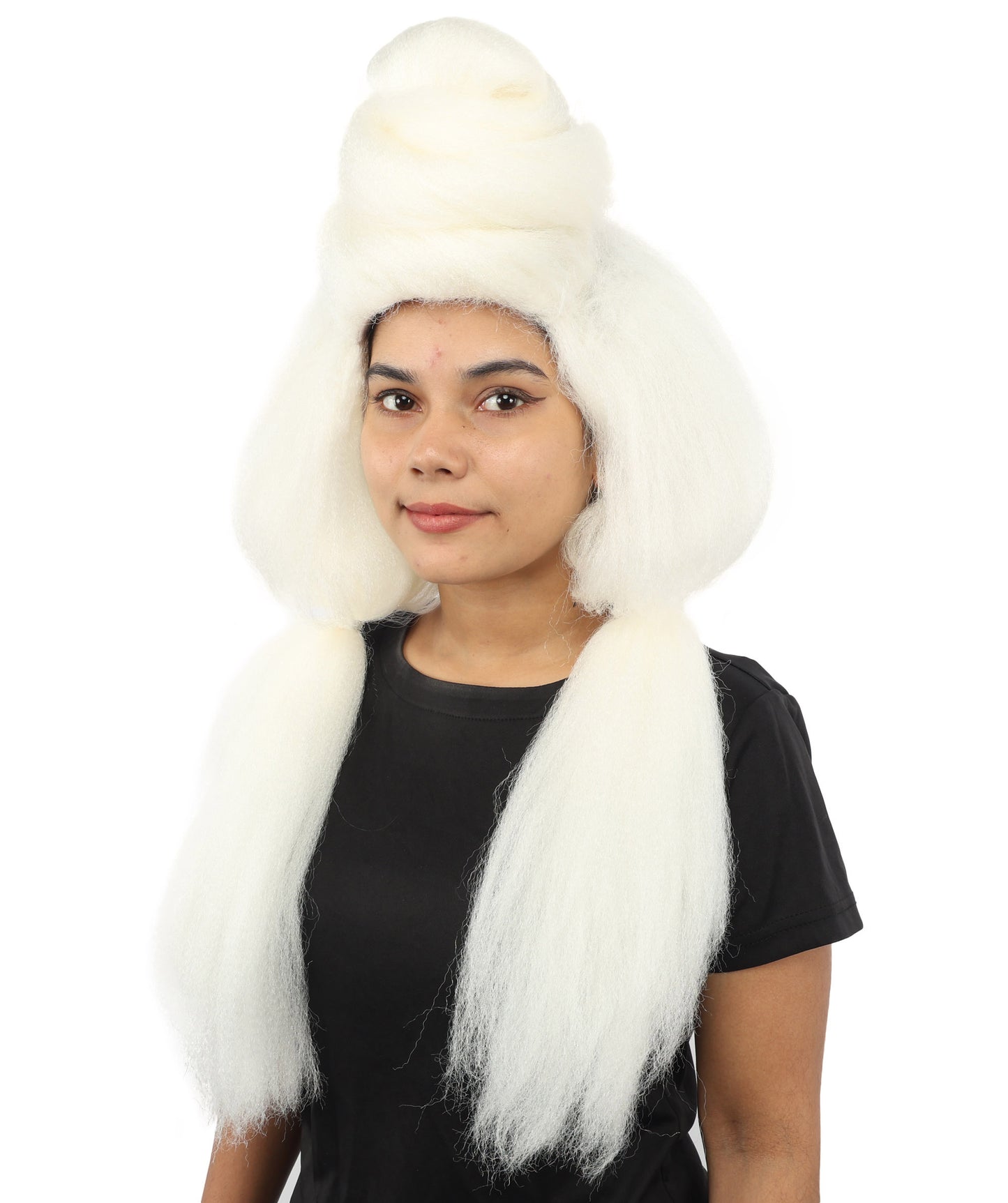 HPO Women’s High Volume Extra Long Yarn Twisted Bun Wig – Multiple Color Options | Bubble Ponytails Hairpiece with Capless Cap | Statement Headpiece for Halloween, Cosplay, Theater and Drag Looks