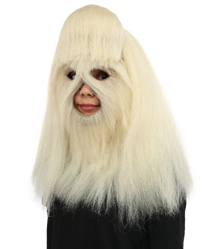 HPO Teen Extreme Hairy Person Costume Bundle & Mask Set - Full-Body Hair Suit Extra-Long Costume Wig for Halloween, Cosplay & Parties - Multiple Color Options