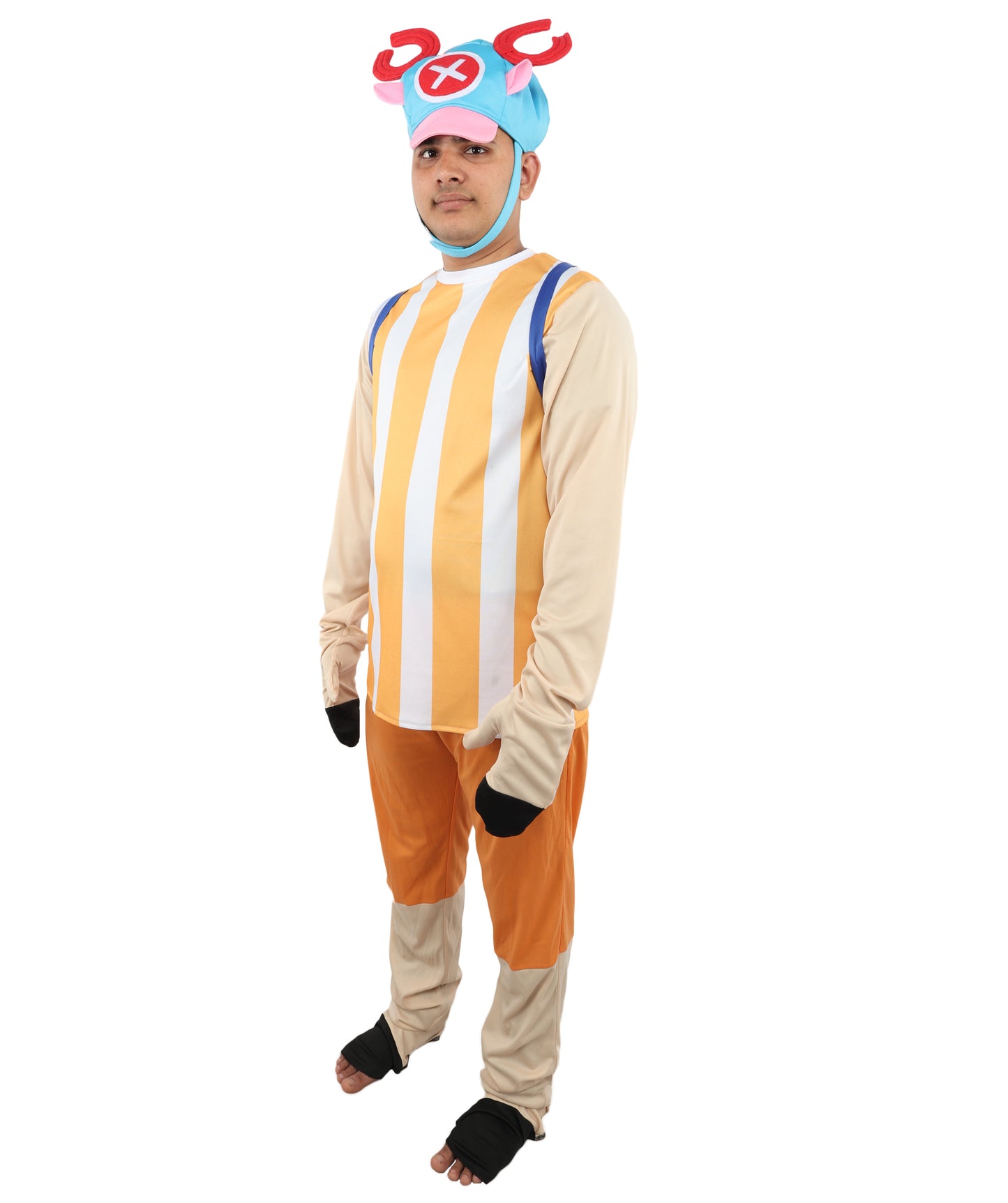 HPO Men's Striped Adventure Outfit Costume | Flame-Retardant Synthetic Fiber | Ideal For Theater, Halloween And Cosplay