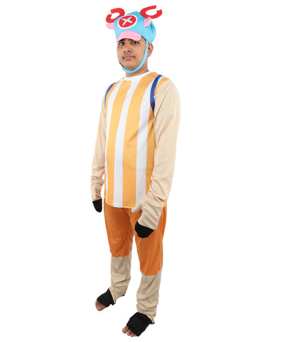 HPO Men's Striped Adventure Outfit Costume | Flame-Retardant Synthetic Fiber | Ideal For Theater, Halloween And Cosplay