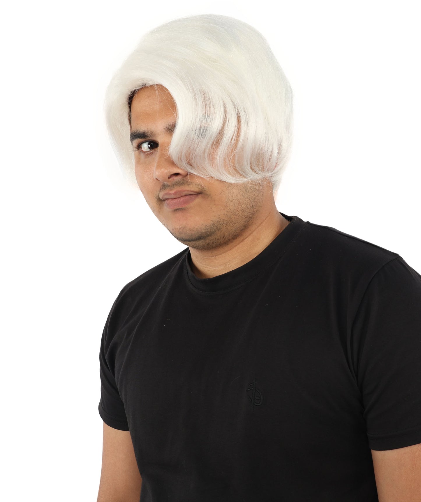 HPO Men’s Blonde Wig with Long Side Bangs  | Flame-retardant Synthetic | Ideal for Cosplay, Halloween & Party Looks