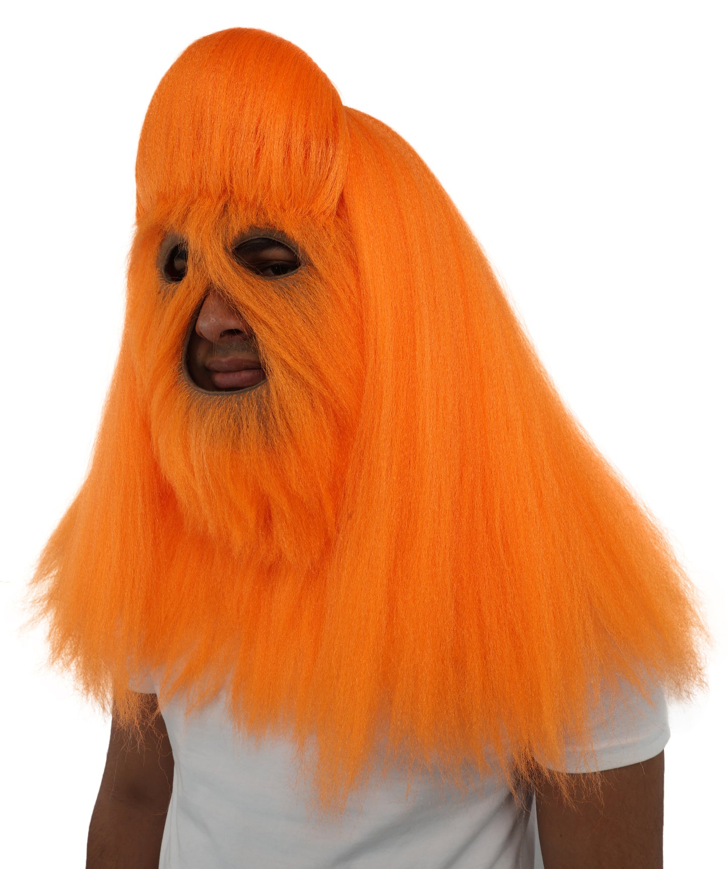 HPO Unisex Extreme Hairy Person Costume, Mask and Bundle - Full-Body Hair Suit Extra-Long Ash Brown Costume Wig for Halloween, Cosplay & Parties
