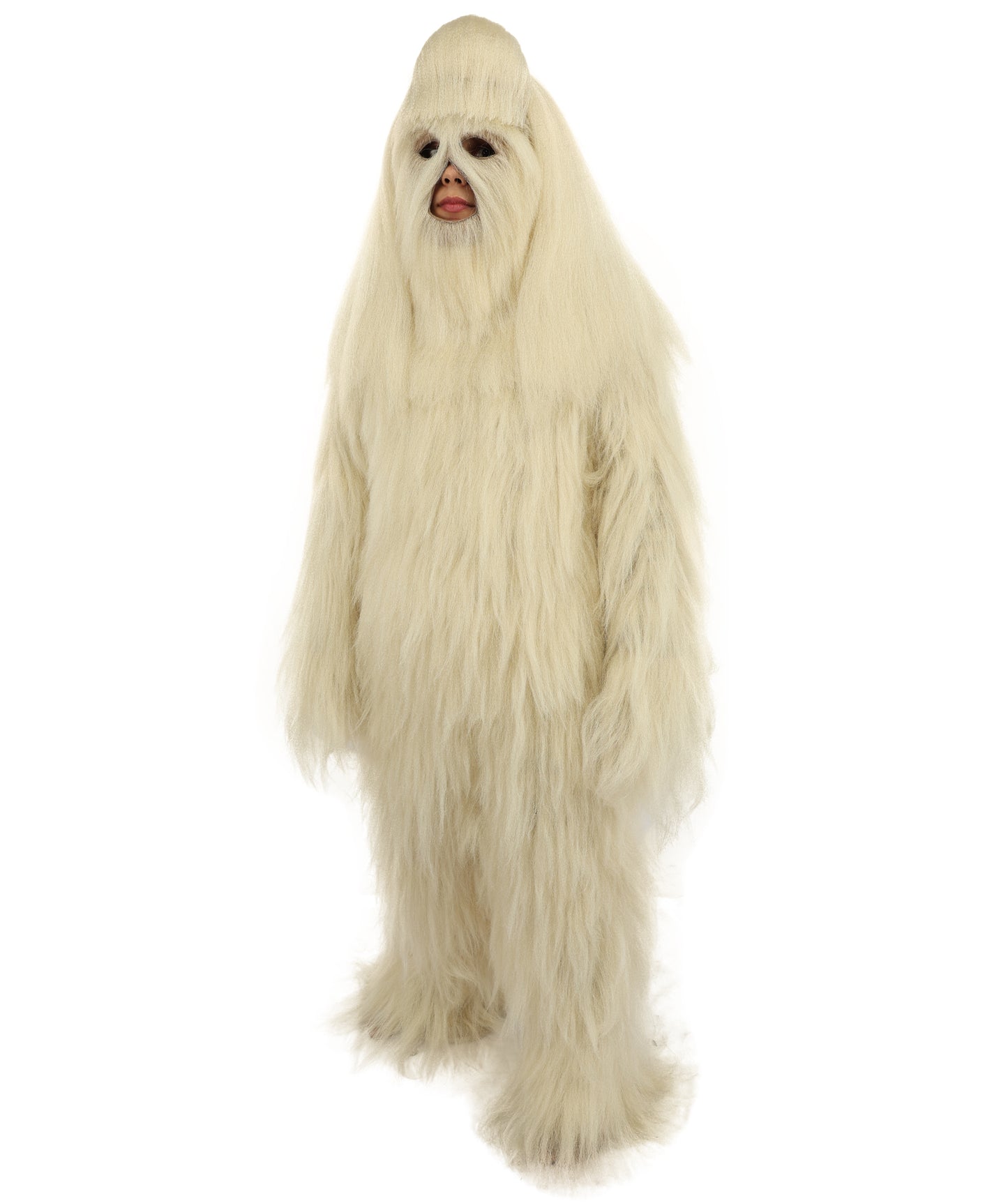 HPO Teen Extreme Hairy Person Costume Bundle & Mask Set - Full-Body Hair Suit Extra-Long Costume Wig for Halloween, Cosplay & Parties - Multiple Color Options