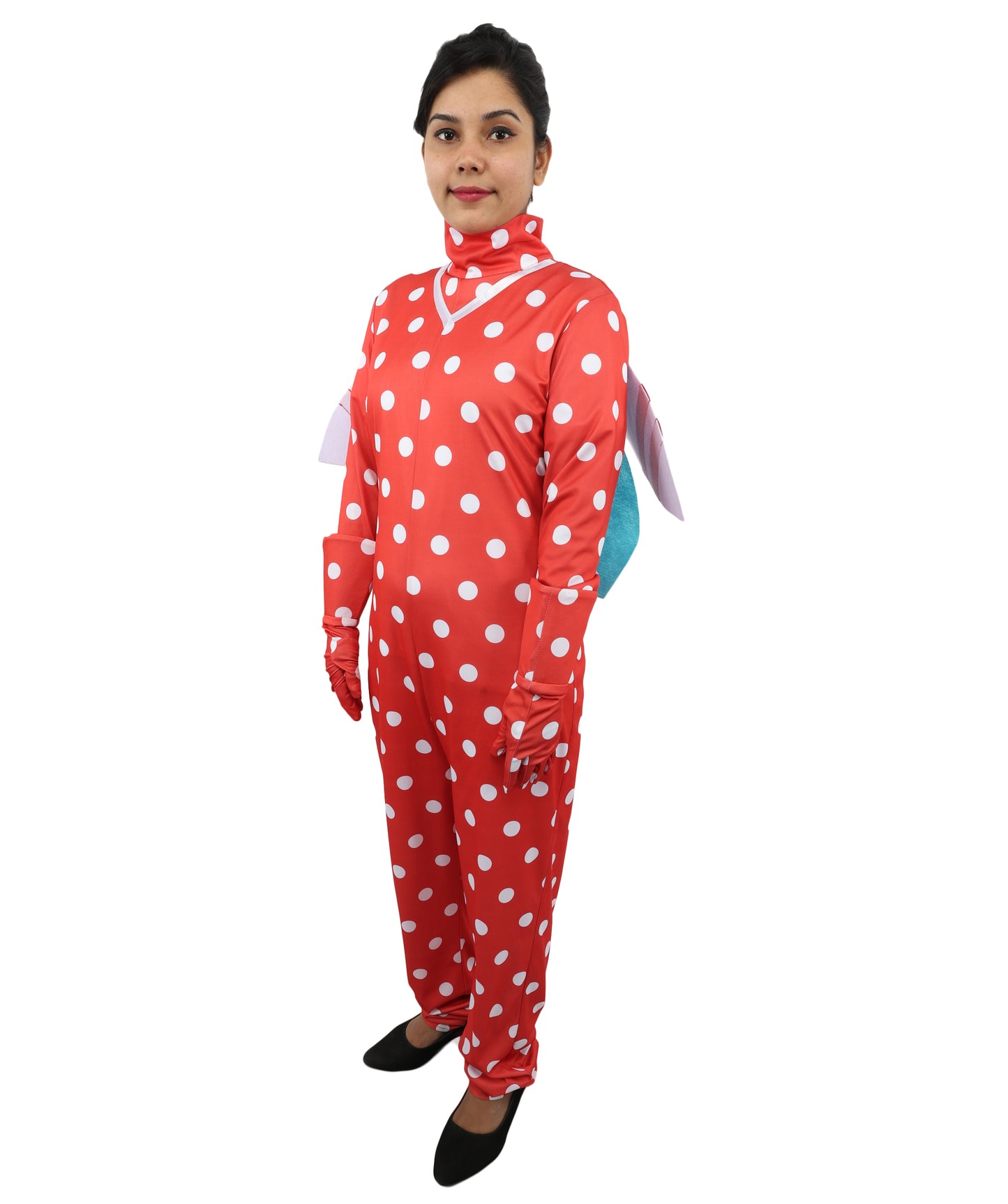 HPO Women's Red Polka Dot Costume | Flame-Retardant Synthetic Fiber | Ideal For Theater, Halloween And Cosplay