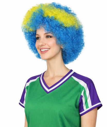 Sweden Flag Sport Afro Halloween Wig