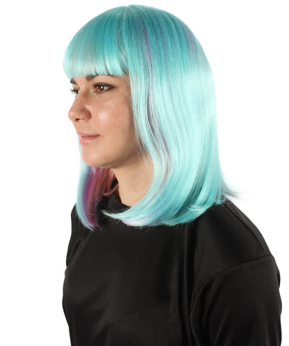 HPO Women's Shoulder Length Bob Wig Collection | Straight Halloween Wig Multiple Color Option | Premium Breathable Capless Cap