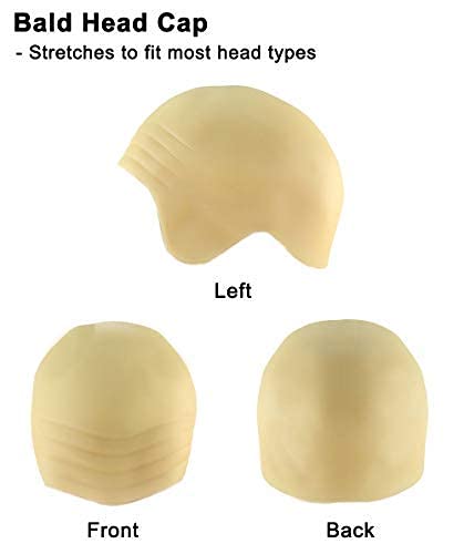 HPO Adult Men's Mr Worldwide Instant Kit Superstar Fleshcolor Bald Cap |Not Included sunglasses | Cosplay Facial Hair |Perfect for Pop lovers