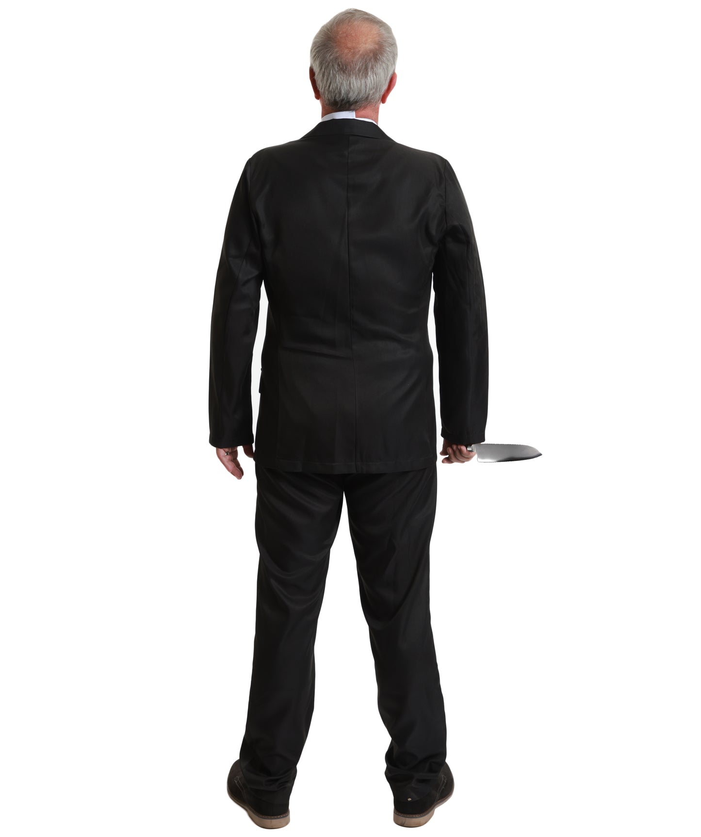 Adult Man's Formal Black Suit with White Dress Shirt & Red Tie | Classic Men’s Outfit with Jacket and Pants | Costume for Halloween, Roleplay & Themed Events