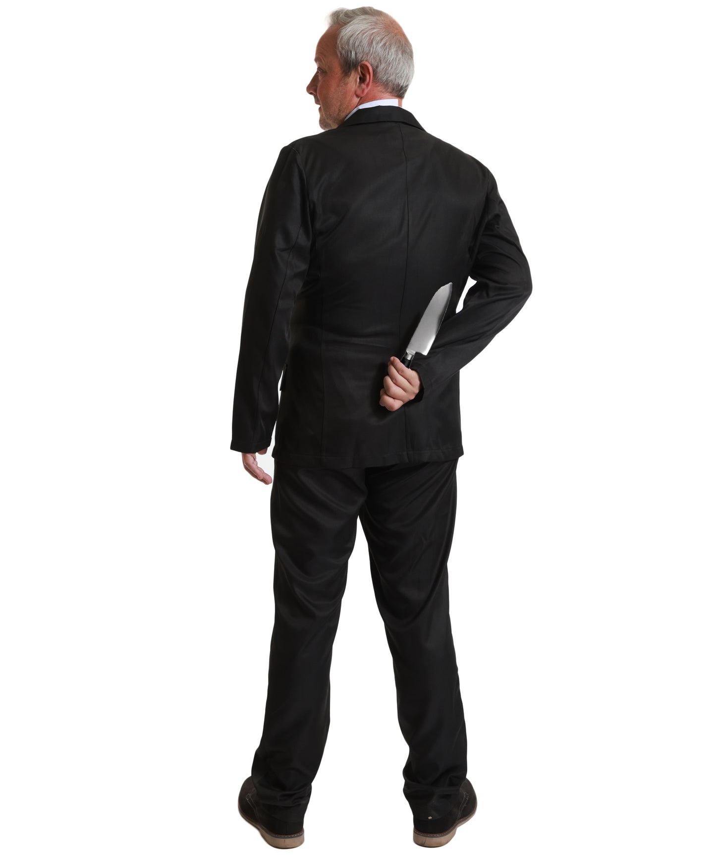 Adult Man's Formal Black Suit with White Dress Shirt & Red Tie | Classic Men’s Outfit with Jacket and Pants | Costume for Halloween, Roleplay & Themed Events