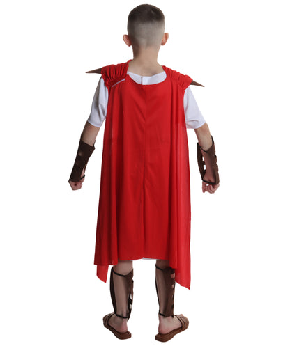 HPO Teen Warrior Knight Historical Roman Soldier Boy Gladiator Costume | Suitable for Halloween | Flame-retardant Synthetic Fabric