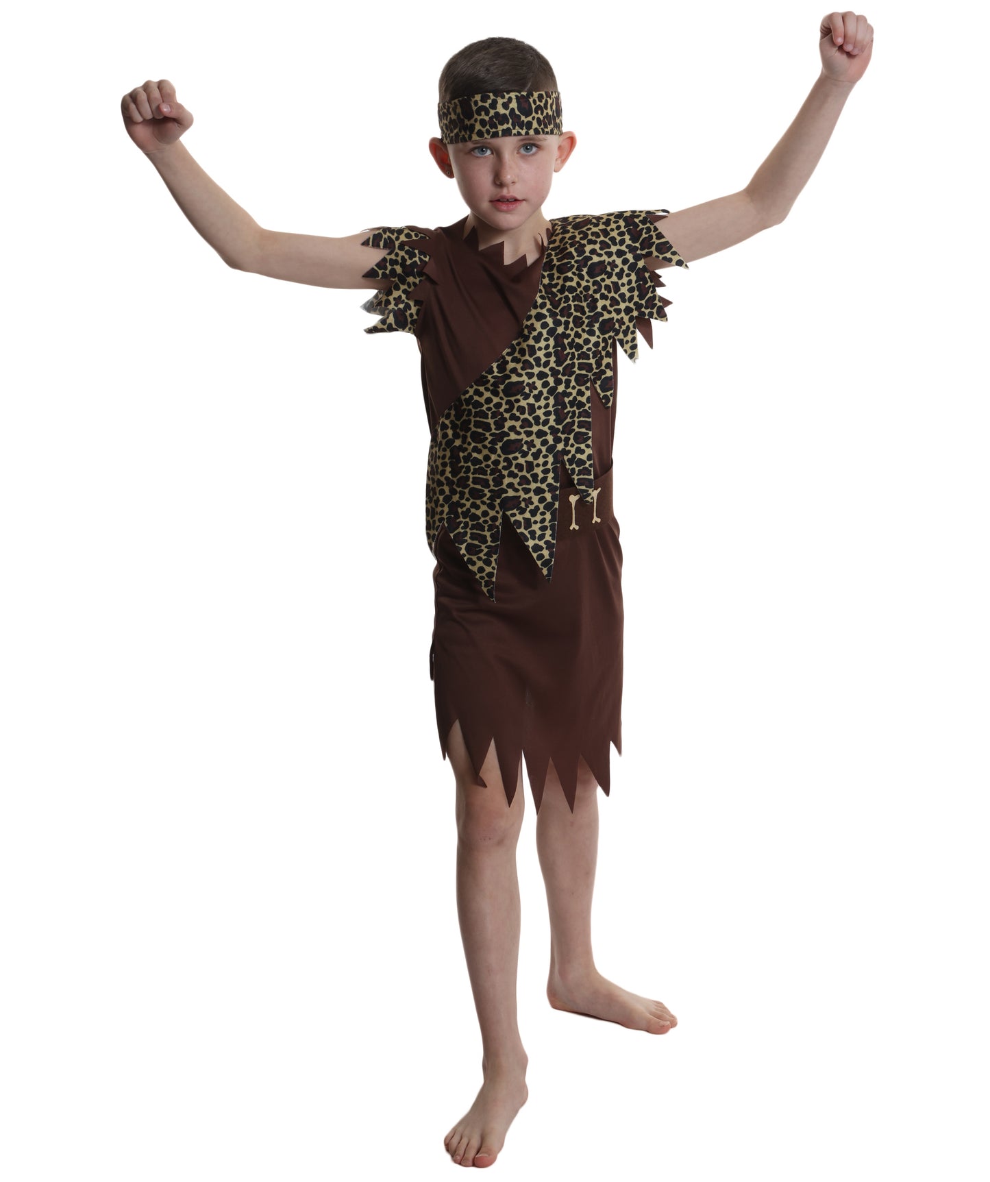 HPO Teen Dramatic Little Caveboy Costume| Suitable for Halloween | Flame-retardant Synthetic Fabric