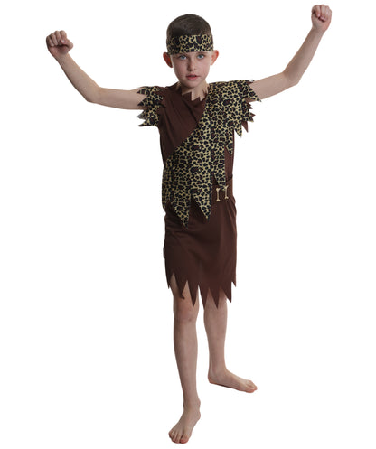 HPO Teen Dramatic Little Caveboy Costume| Suitable for Halloween | Flame-retardant Synthetic Fabric
