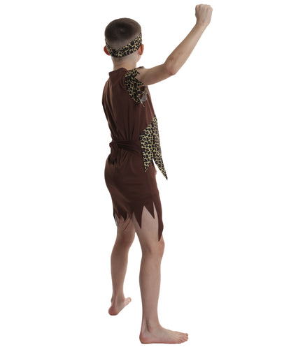 HPO Teen Dramatic Little Caveboy Costume| Suitable for Halloween | Flame-retardant Synthetic Fabric
