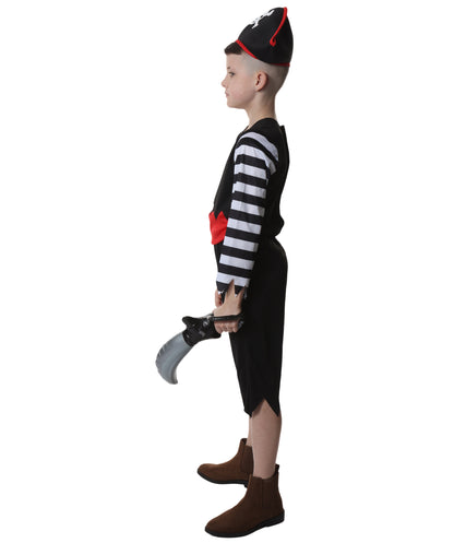 HPO Teen's Classic Buccaneer Boy Pirate Costume and Accessories | Suitable for Halloween | Flame-retardant Synthetic Fabric