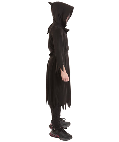 HPO Teen's Phantom of Darkness Black Costume | Gothic Cloak & Mask Not Includer | Dark Fantasy Halloween Cosplay Attire for Stage, Party & Roleplay