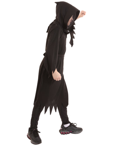 HPO Teen's Phantom of Darkness Black Costume | Gothic Cloak & Mask Not Includer | Dark Fantasy Halloween Cosplay Attire for Stage, Party & Roleplay