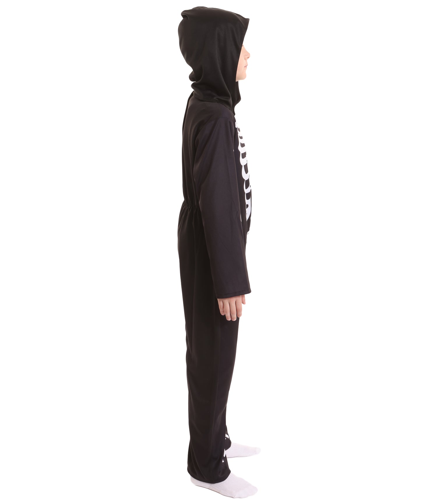 Teen Skeleton Costume | Full-Body Skeleton Print Outfit with Stretchy Synthetic Fabric | Halloween, Stage Performances & Theme Parties