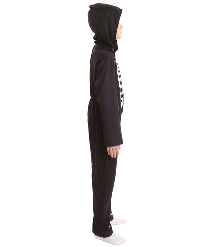 Teen Skeleton Costume | Full-Body Skeleton Print Outfit with Stretchy Synthetic Fabric | Halloween, Stage Performances & Theme Parties