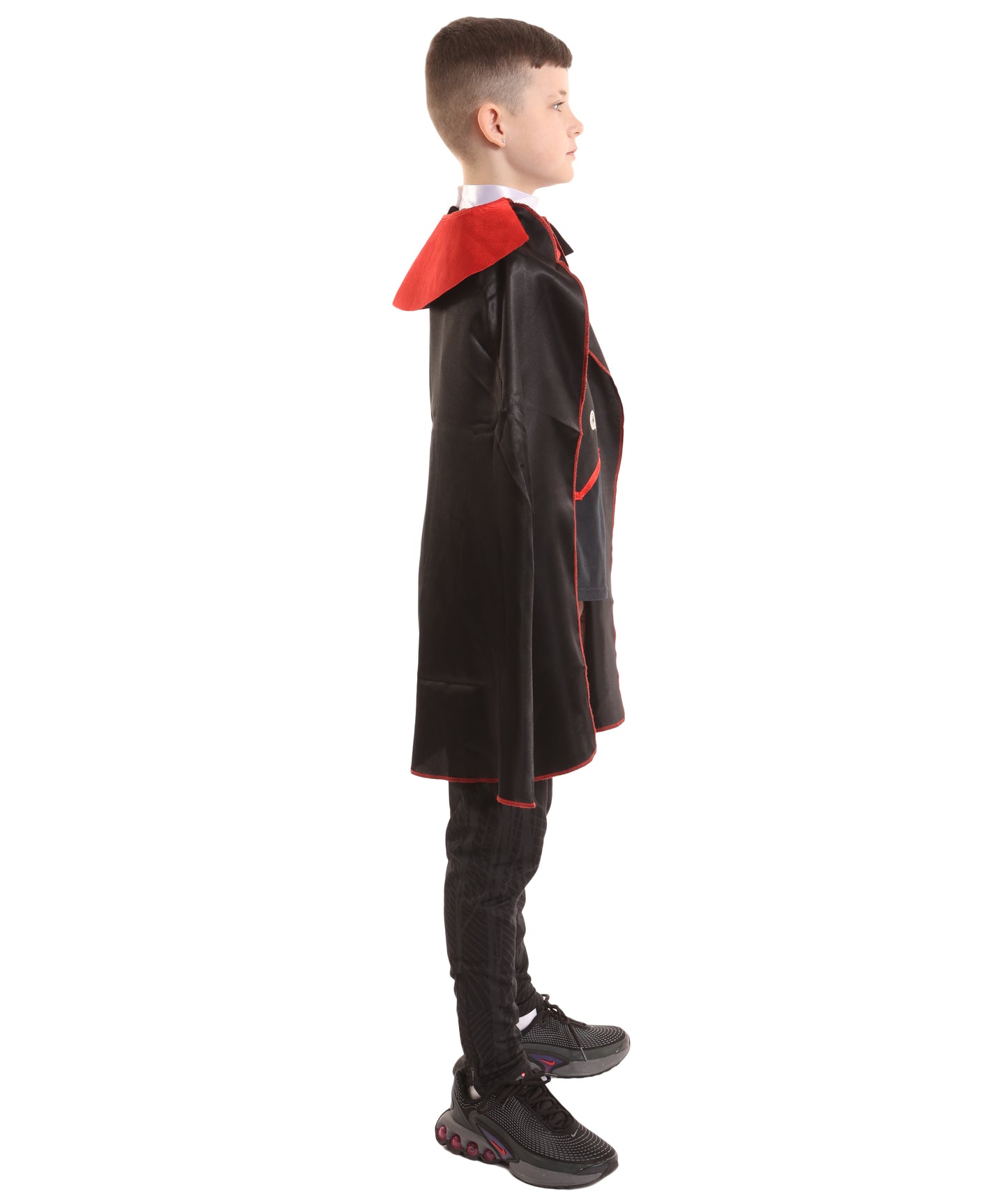 HPO Teen's Vampire Black Costume | Gothic Cape & Vest Outfit | Dark Fantasy Halloween Cosplay Attire for Stage, Party & Roleplay Events