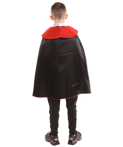 HPO Teen's Vampire Black Costume | Gothic Cape & Vest Outfit | Dark Fantasy Halloween Cosplay Attire for Stage, Party & Roleplay Events