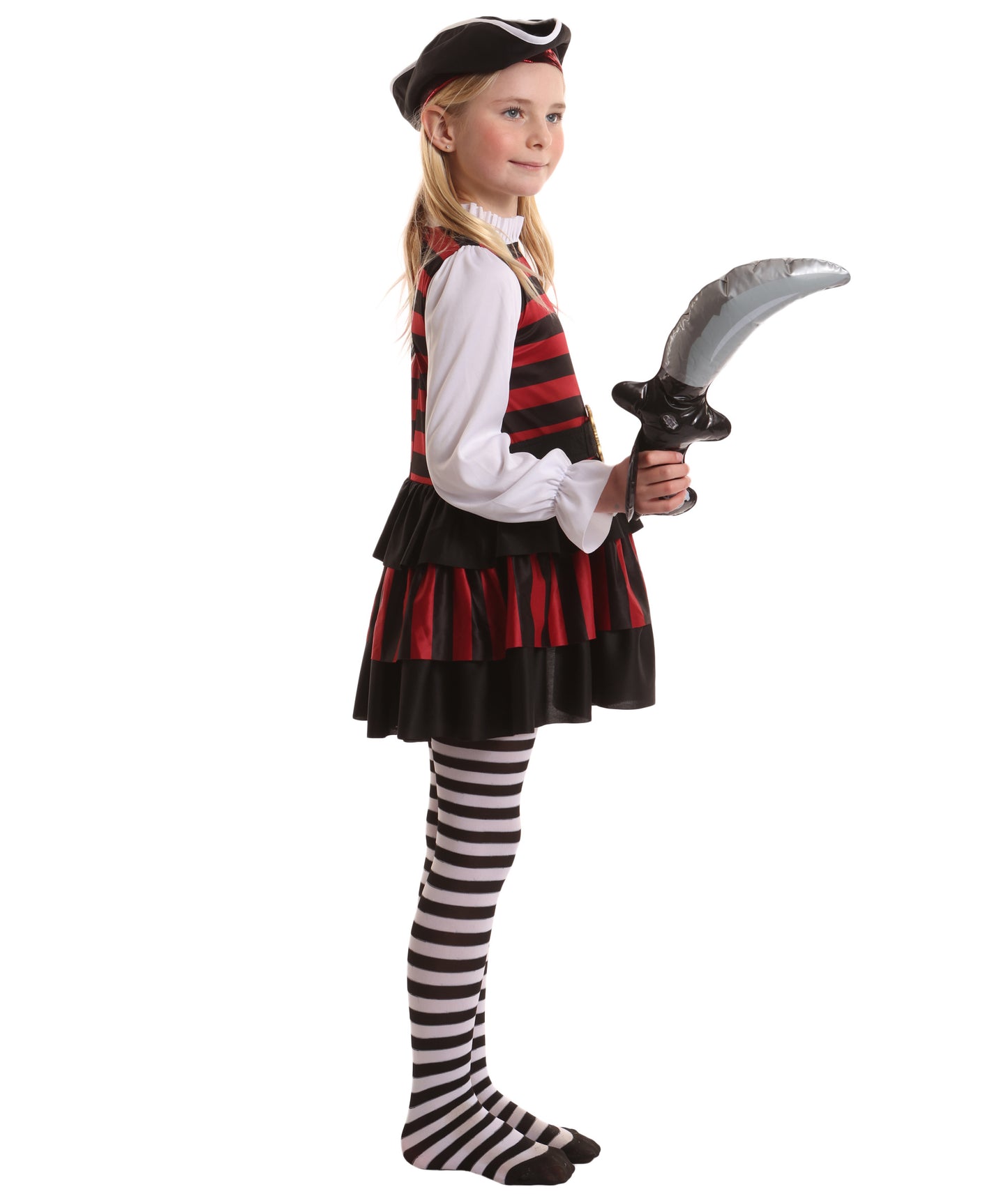 HPO Buccaneer Multicolor Pirate Costume for Girl| Suitable for Halloween | Flame-retardant Synthetic Fabric