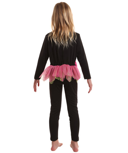 HPO Teen’s Fancy Skelly Bones Black and Pink Costume | Elegant Skeleton Print Dress with Tulle Accents | Halloween Cosplay Stage Performances & Themed Parties