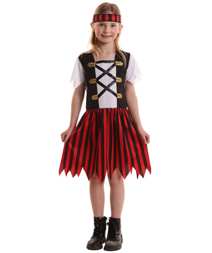 HPO Teen Shipmate Costume | Nautical Sailor Outfit with Dress & Belt | Halloween, Costume Parties & Stage Performances