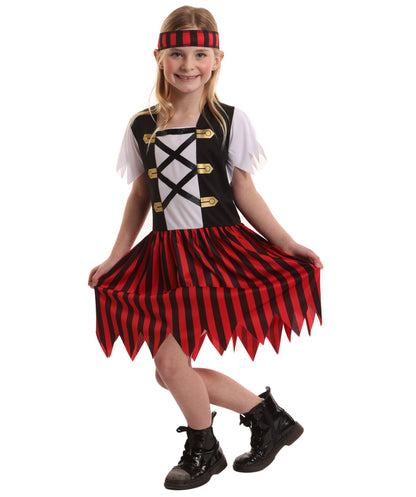 HPO Teen Shipmate Costume | Nautical Sailor Outfit with Dress & Belt | Halloween, Costume Parties & Stage Performances