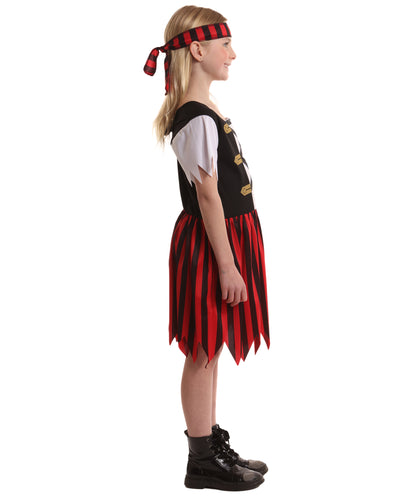HPO Teen Shipmate Costume | Nautical Sailor Outfit with Dress & Belt | Halloween, Costume Parties & Stage Performances
