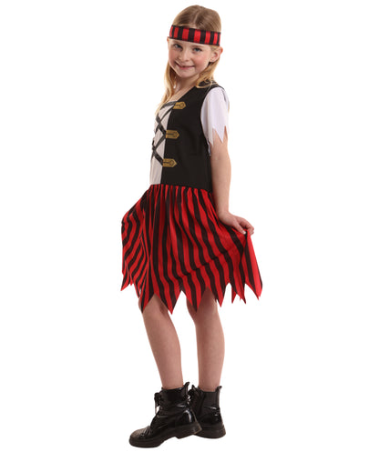 HPO Teen Shipmate Costume | Nautical Sailor Outfit with Dress & Belt | Halloween, Costume Parties & Stage Performances