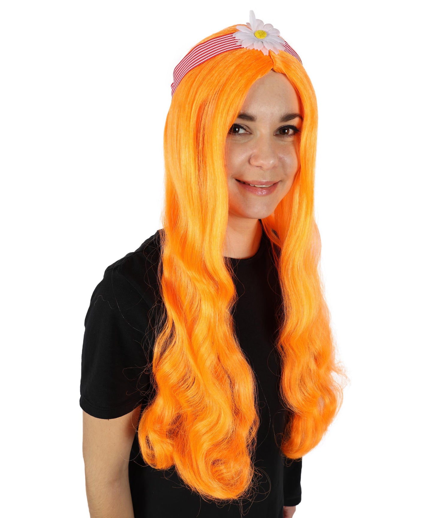 HPO Women's 60's Long Multiple Hippie Groovy Wig, Flame-retardant Synthetic Fiber